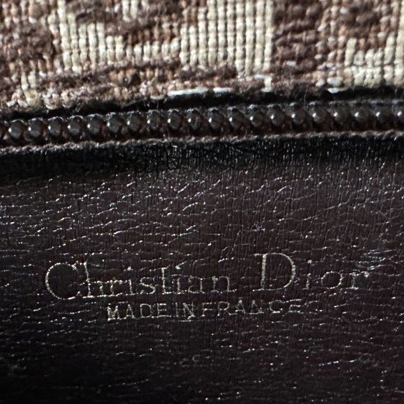 CHRISTIAN DIOR Authentic Vintage Shoulder Clutch Bag Canvas Leather Bord… - Picture 7 of 11